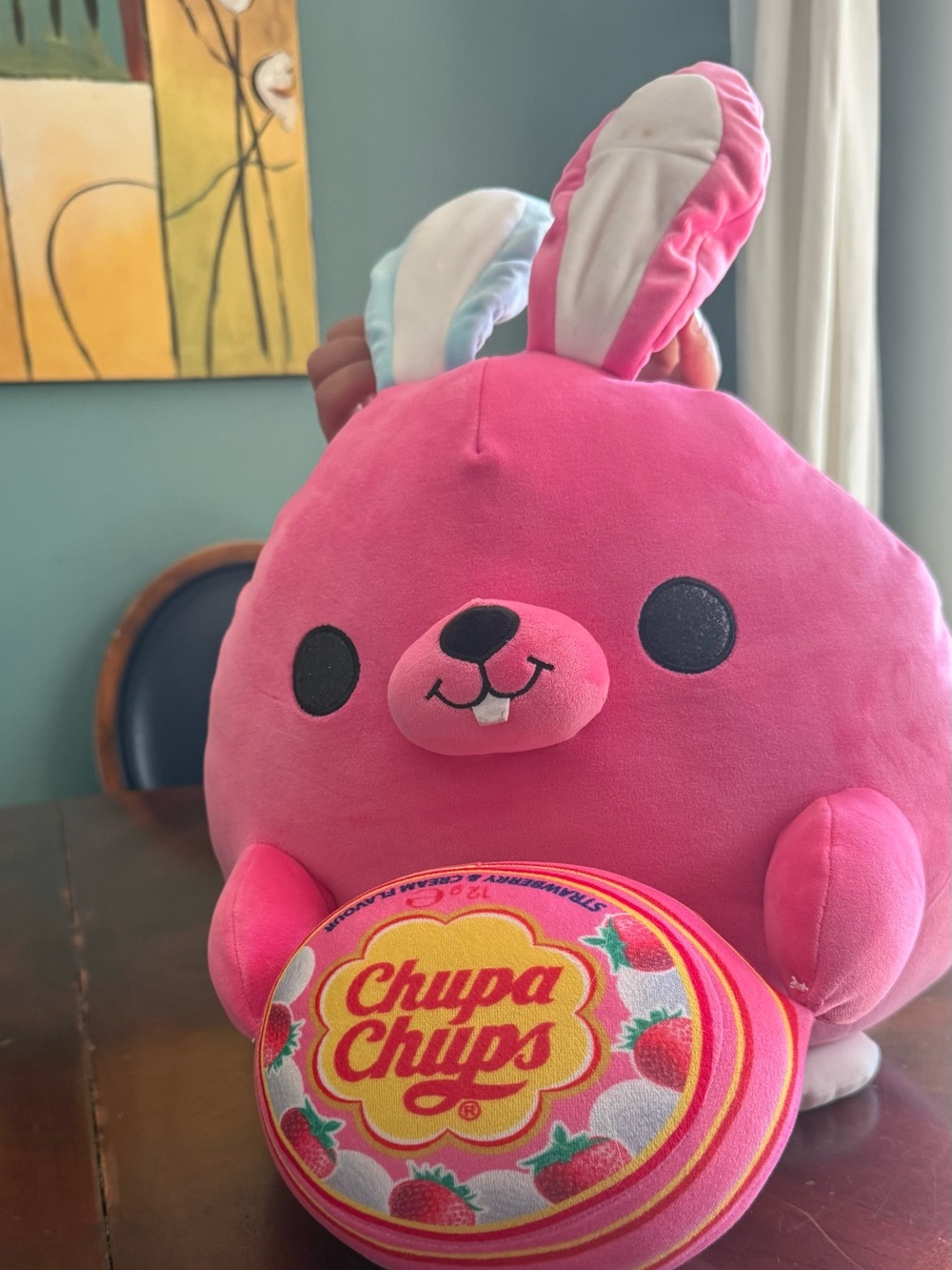 Pink Plush Bunny Toy with Strawberry Tin Accessory - Kids Toys